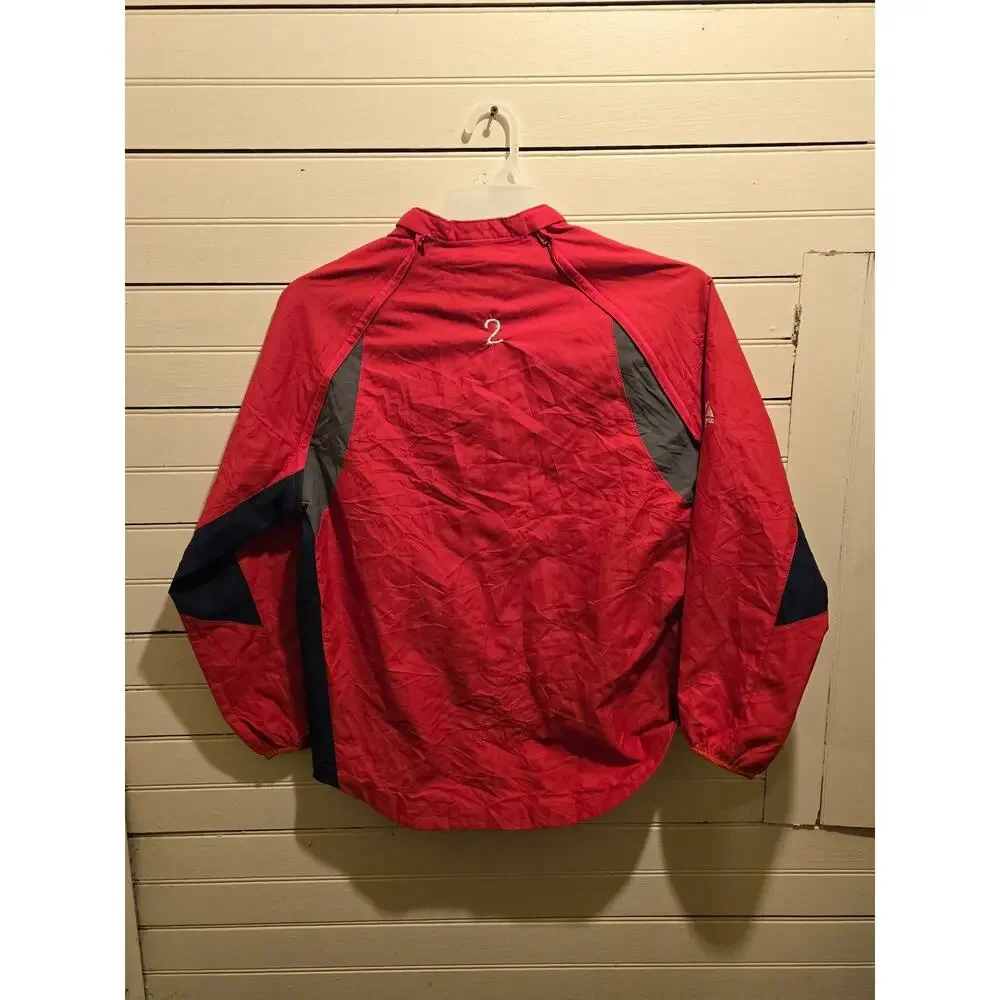 Majestic Pullover Windbreaker Mens S16 Red Embroidered Logo Half Zip Lightweight - Picture 4 of 4